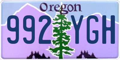 OR license plate 992YGH