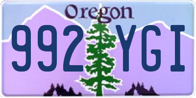 OR license plate 992YGI