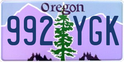 OR license plate 992YGK