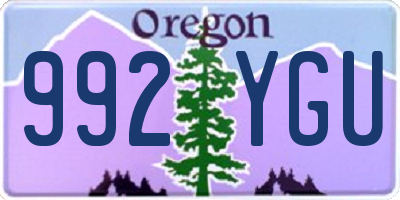 OR license plate 992YGU