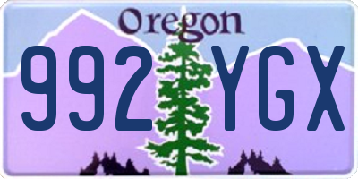 OR license plate 992YGX