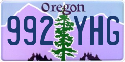 OR license plate 992YHG