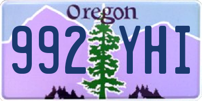 OR license plate 992YHI