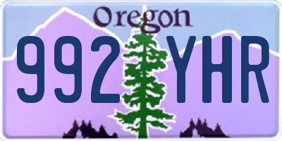 OR license plate 992YHR