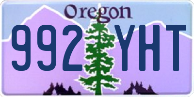 OR license plate 992YHT