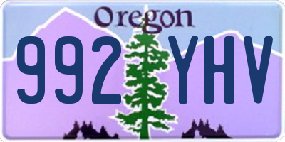 OR license plate 992YHV