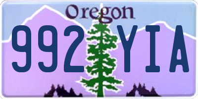 OR license plate 992YIA