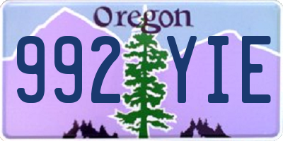 OR license plate 992YIE