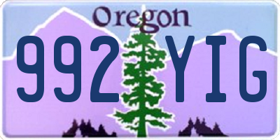 OR license plate 992YIG