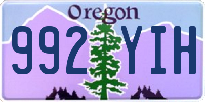 OR license plate 992YIH