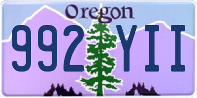 OR license plate 992YII