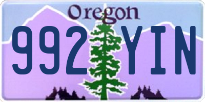 OR license plate 992YIN