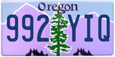 OR license plate 992YIQ