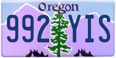 OR license plate 992YIS