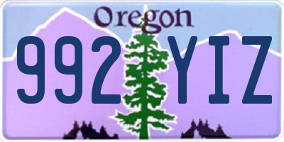 OR license plate 992YIZ