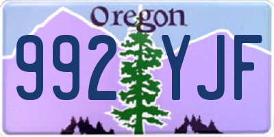 OR license plate 992YJF