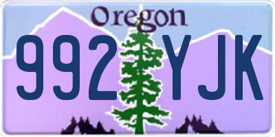 OR license plate 992YJK