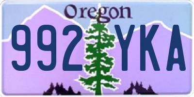 OR license plate 992YKA