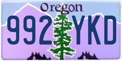 OR license plate 992YKD