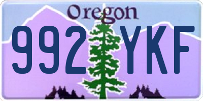 OR license plate 992YKF