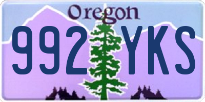 OR license plate 992YKS