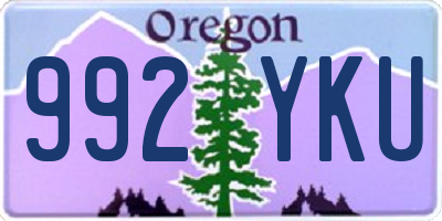 OR license plate 992YKU