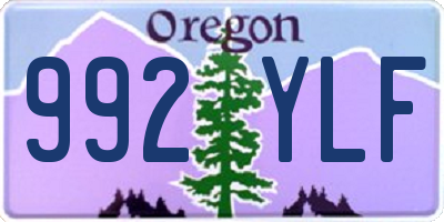 OR license plate 992YLF