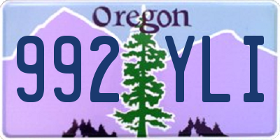 OR license plate 992YLI