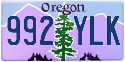 OR license plate 992YLK