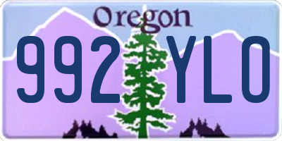 OR license plate 992YLO