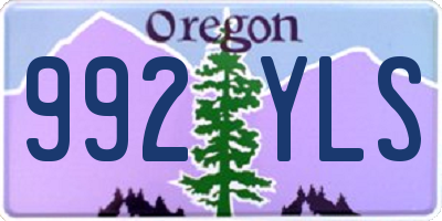 OR license plate 992YLS