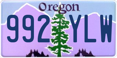 OR license plate 992YLW