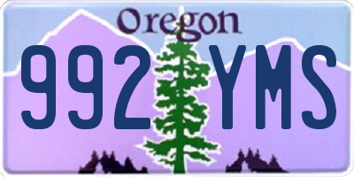 OR license plate 992YMS