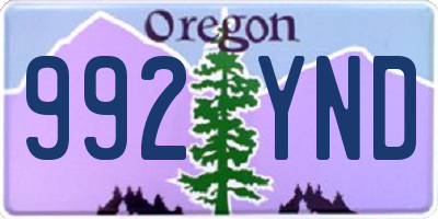 OR license plate 992YND