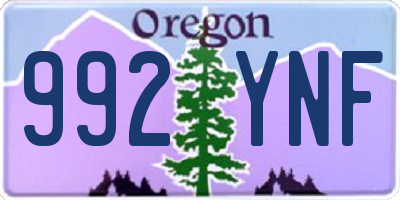 OR license plate 992YNF