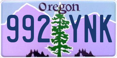 OR license plate 992YNK