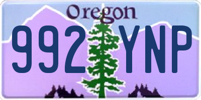 OR license plate 992YNP