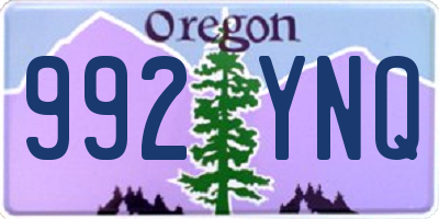 OR license plate 992YNQ