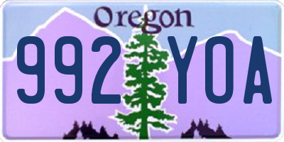 OR license plate 992YOA