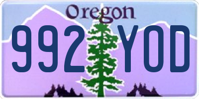 OR license plate 992YOD