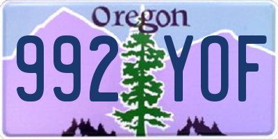 OR license plate 992YOF