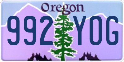 OR license plate 992YOG