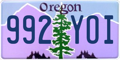 OR license plate 992YOI