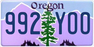 OR license plate 992YOO