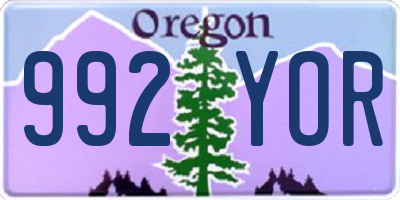 OR license plate 992YOR
