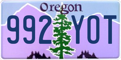 OR license plate 992YOT