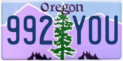 OR license plate 992YOU