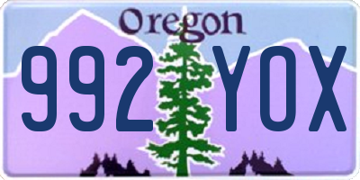 OR license plate 992YOX