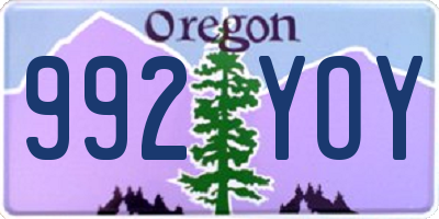 OR license plate 992YOY