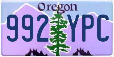 OR license plate 992YPC